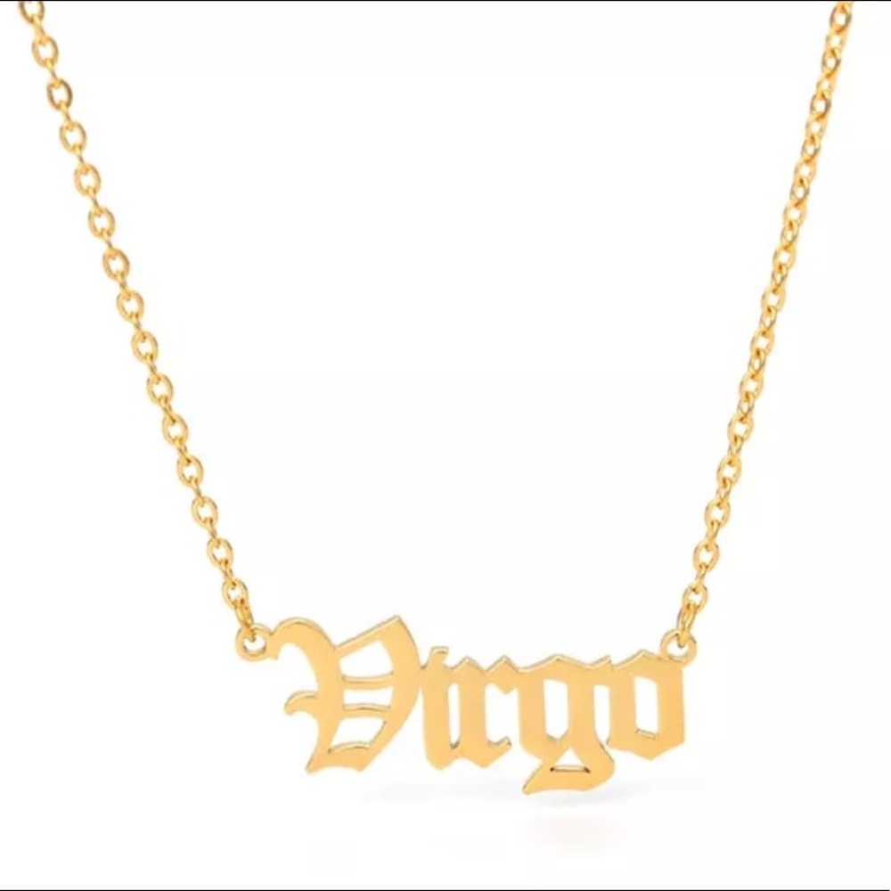 Virgo Old School Astrology Gold Necklace